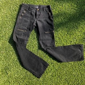 Kenneth Cole New York Black Low Rise Jeans Size 0 Zipper Pocket Goth
